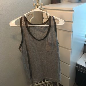 Old navy thin striped olive green and white tank